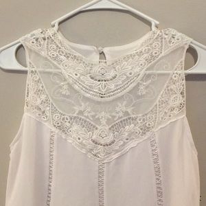 White Boho lace summer dress petite